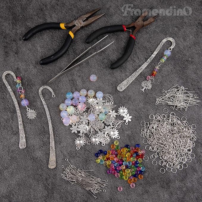 Framendino, 8 Set Metal Bookmarks Kit DIY Flower Hook - Image 6