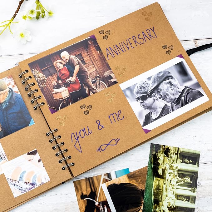 Bstorify Large Scrapbook Photo Albums 50 Pages Brown Thick Kraft Paper - Image 7