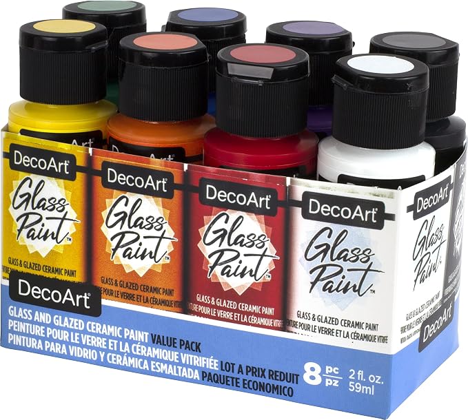 Deco Art Glass Paint Value PK BA, us:one size, Primary/Basics by DecoArtAcrylicPaintCraftSupplies