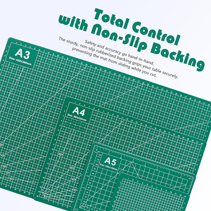4 Packs Cutting Mats, 4size Double Sided Cutting Mat, Non-Slip 5 Layers PVC Cut - Image 6