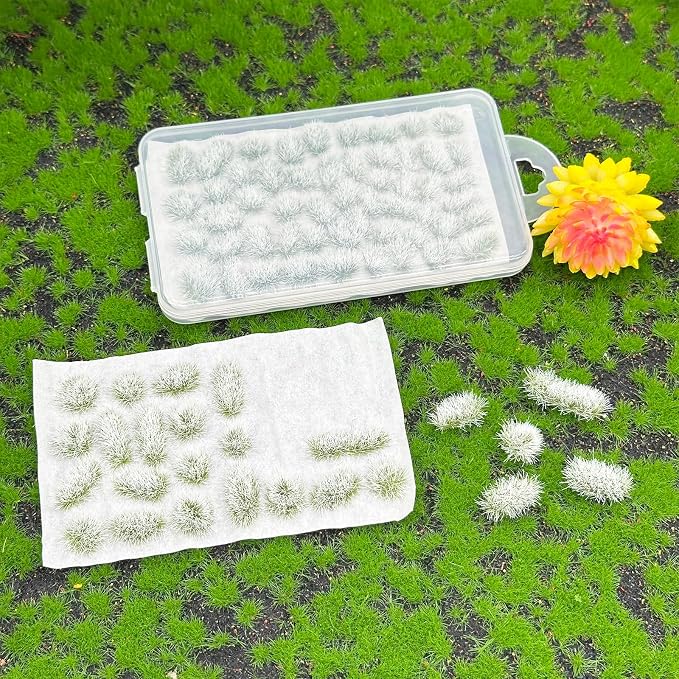 Woohome 78 PCS White Nylon Grass Tufts Model Scenery Kit - Image 7