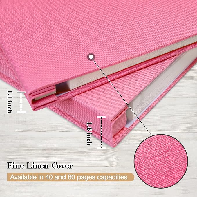 potricher Large Photo Album Self Adhesive 3x5 4x6 5x7 8x10 Pictures Linen Cover - Image 5