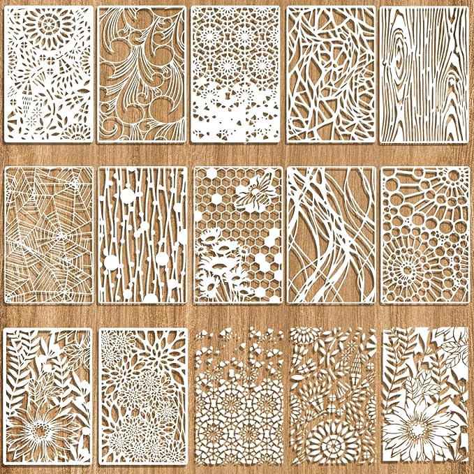 12 Pcs Abstract Geometric Texture Stencils by Unknown