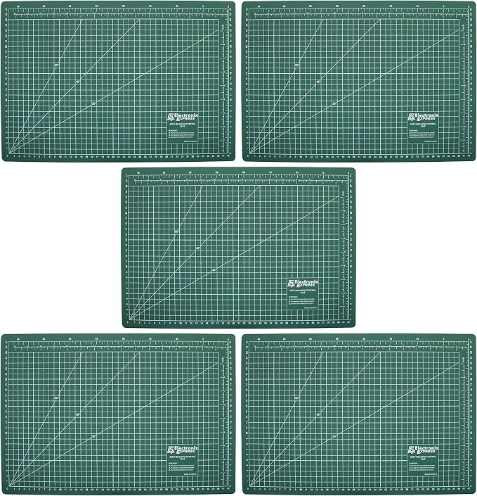 ELECTRONIX EXPRESS 5 Pack Metric 45cm x 30cm Self-Healing Cutting Mat, Grid by ElectronixExpress