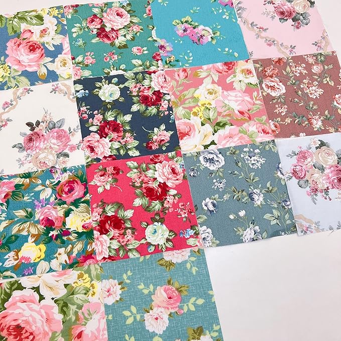 Cotton Fabric DIY Making Supplies Quilting Patchwork Fabric Fat Quarter Bundles by Antetek
