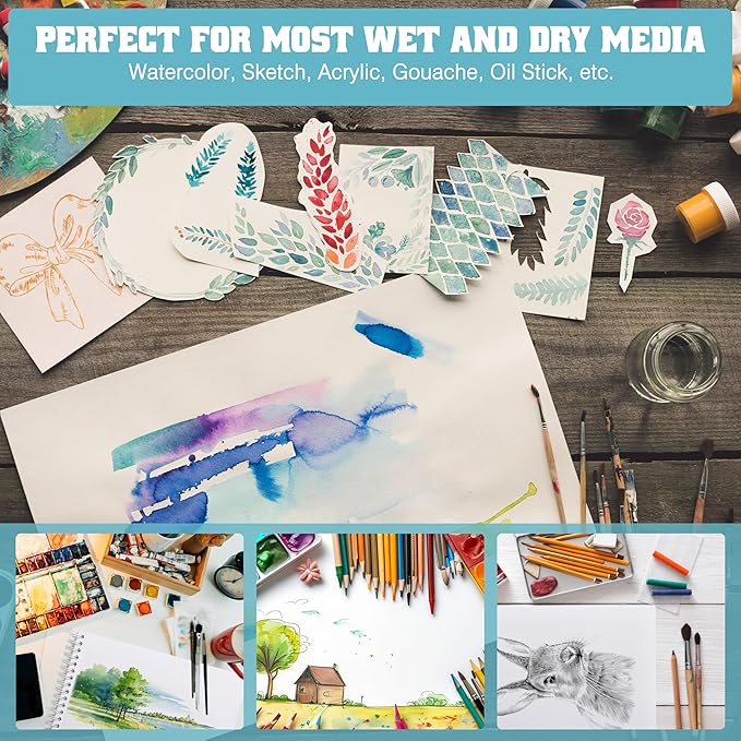Watercolor Paper Pad, Watercolor Sketchbook 7" x10” 140lb/300gsm, Spiral Bound - Image 5