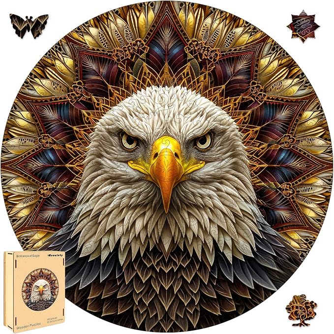 Reouinty 500 Piece Bald Eagle Wooden Puzzle - Image 8
