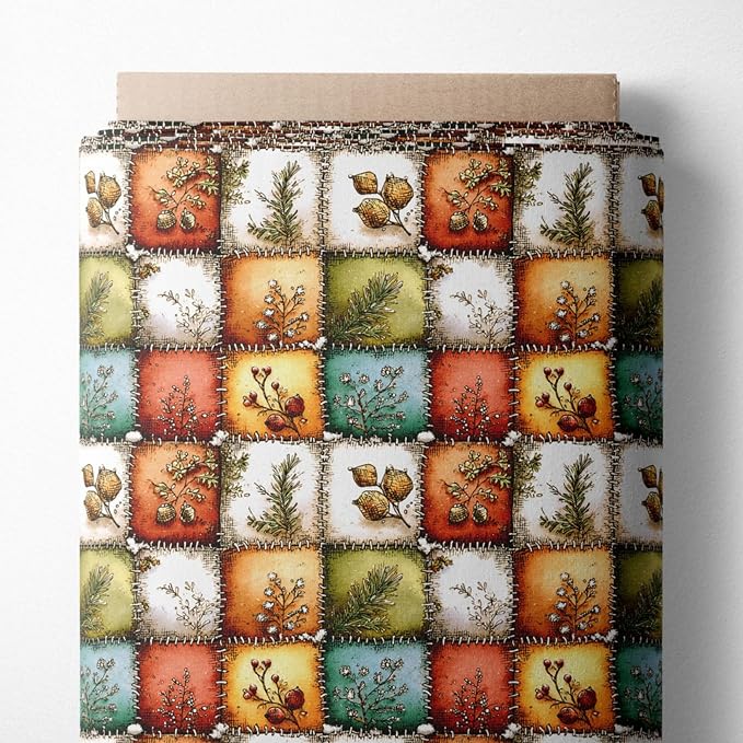 Autumn Forest Patchwork Cotton Fabric Panel – 61 × 36.6 Inches, 100% Cotton 140 by FabricsTown
