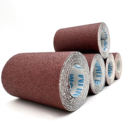 5 Grits Emery Cloth Roll，60 to 240 Grit Sandpaper roll Ready-to-wrap Ready-to-Cut 4 inch by 32.8 feet Long Abrasive Sand Paper Rolls 60.80.120.180 and 240grid