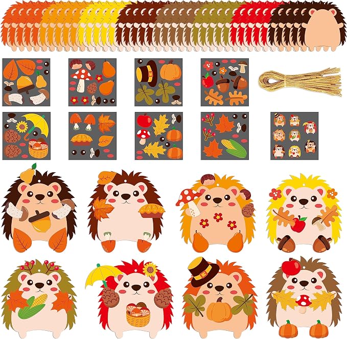 3sscha 40 Packs Fall Hedgehog Craft Kit by 3sscha