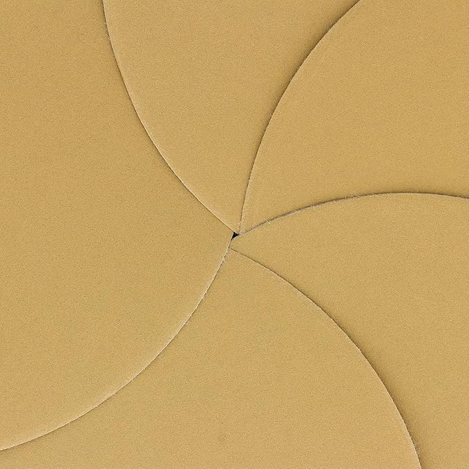 Dura-Gold Premium 400 Grit 6" Gold Sandpaper Discs, No Hole Pattern Dustless, Box of 50, Hook & Loop Backing for DA Sander, Finishing Coarse Sanding Abrasive Automotive Paint, Woodworking Wood, Metal