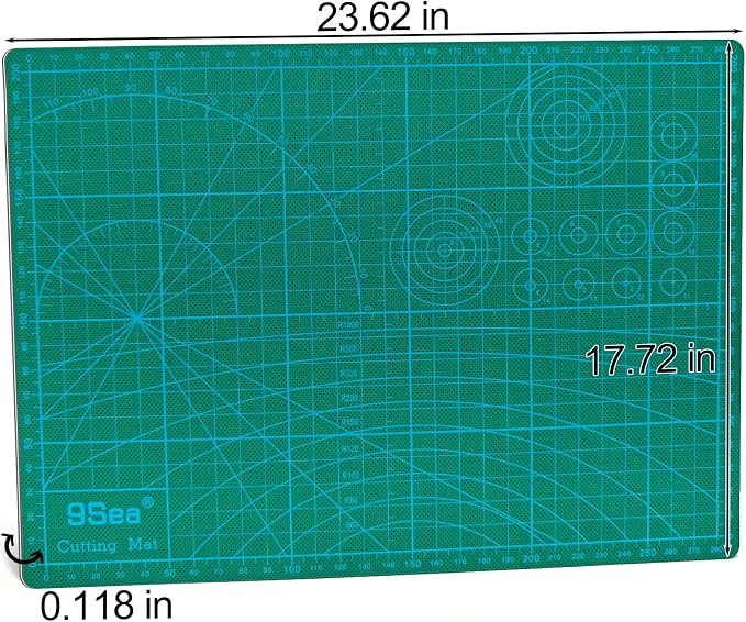 Self Healing Cutting Mat A2, 24 x 18 inch Green, Craft Cutting Board - Image 2