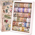 42 Rolls Vintage Washi Tape Set, Floral Letter Butterfly Mushroom Botanical by emmoolife