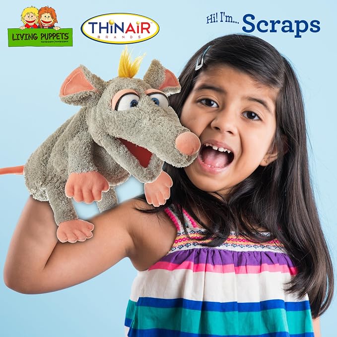 Living Puppets 12-Inch Grey Mouse Hand Puppet - Image 3
