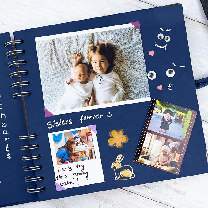Bstorify Square Scrapbook Photo Albums 8 x 8 Inch Blue Hardcover - Image 7