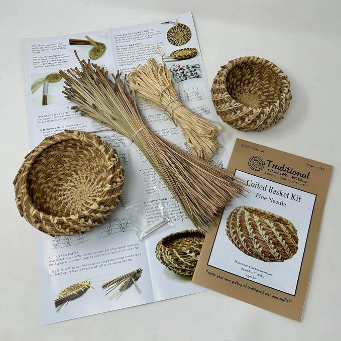 Coiled Pine Needle Basket Weaving Kit | Professional DIY Basket Making Supplies - Image 2