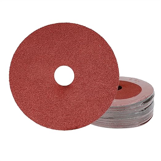 Aluminum Oxide Resin Fiber Sanding and Grinding Discs, 5” x 7/8”, 60 Grit - 25 Pack