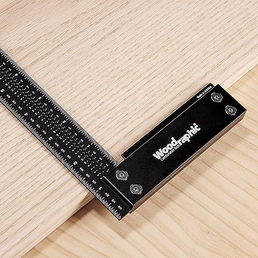 Precision Square Ruler for Measuring and Marking - Aluminum Steel Framing Tool for Professional Carpentry Use (12 Inch)