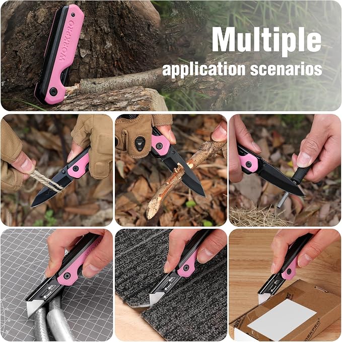 WORKPRO 2-in-1 Folding Knife/Utility Knife, Quick-Change Box Cutter - Image 9