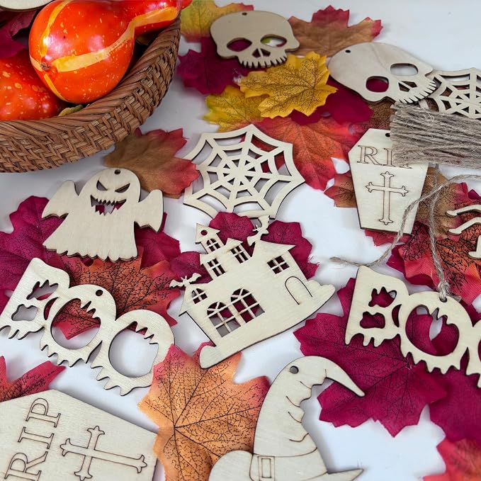 60PCS Unfinished Blank Wooden Cutouts Craft - Image 5