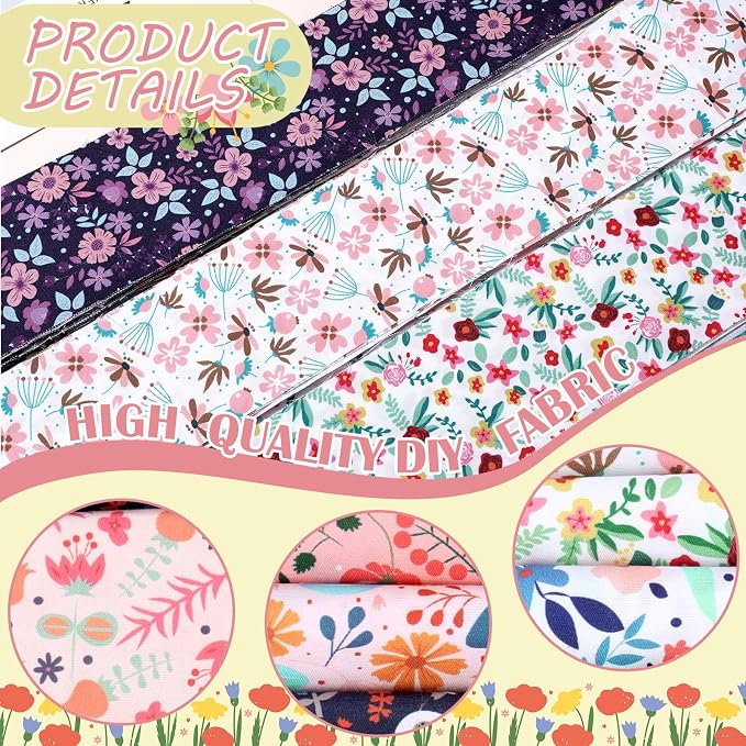 Hosuly 40 Pcs Vintage Floral Jelly Fabric - Image 5