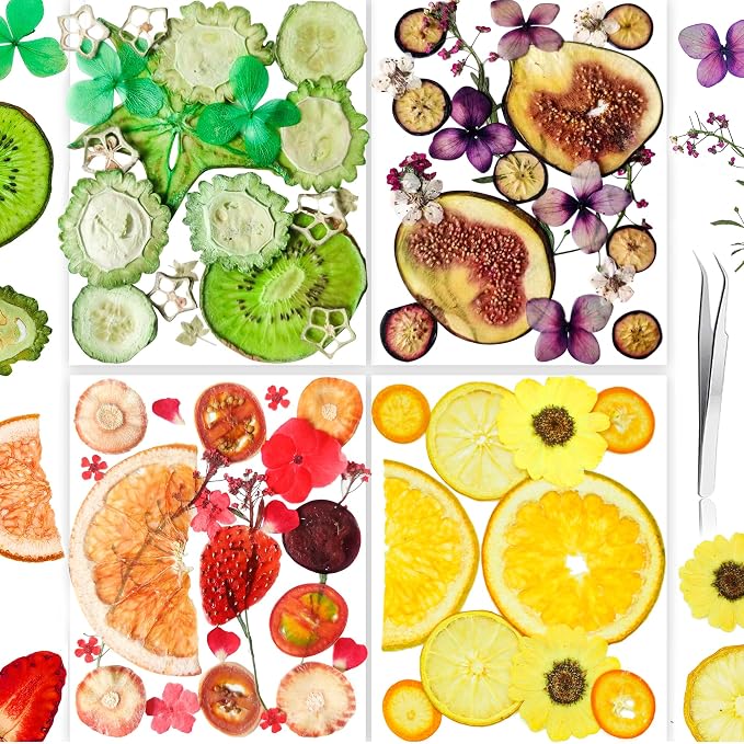 70PCS+ Nature Dried Pressed Fruits Flowers by YouthBro