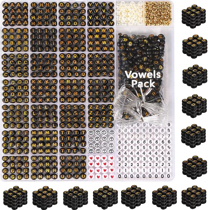 DodoBeads Black Letter Beads by DoDoBeads