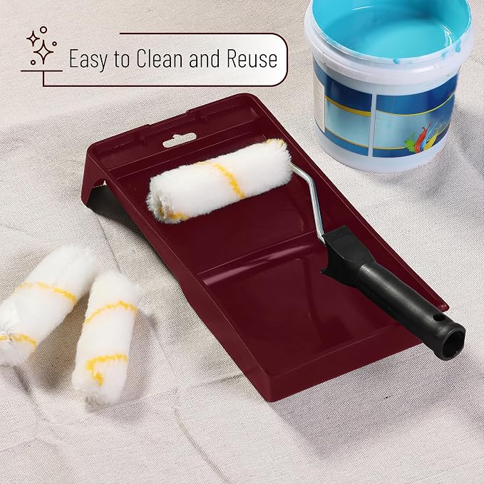 Bates- Paint Tray Set, Paint Roller Kit, 4 Inch Roller Kit, Small Roller Brush - Image 5