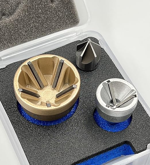 ASA Tools Deburring External Chamfer Tool, Deburring Drill Bit, Remove Burr Tools (Deburring Chamfer & Countersink Bit Kit 3 Pack)