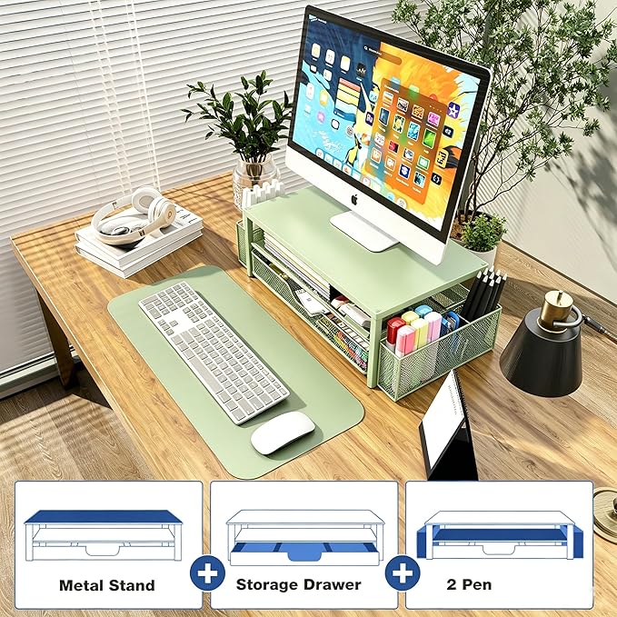 OPNICE Desk Organizers and Accessories, Computer Monitor Stand Riser - Image 2