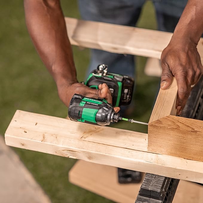 Metabo HPT Pneumatic Roofing Nailer + 18V Impact Driver Pro Bundle Kit, 1-3/4-Inch Coil Roofing Nailer with BONUS 18V Triple Hammer Impact Driver Kit, KNV45AB2