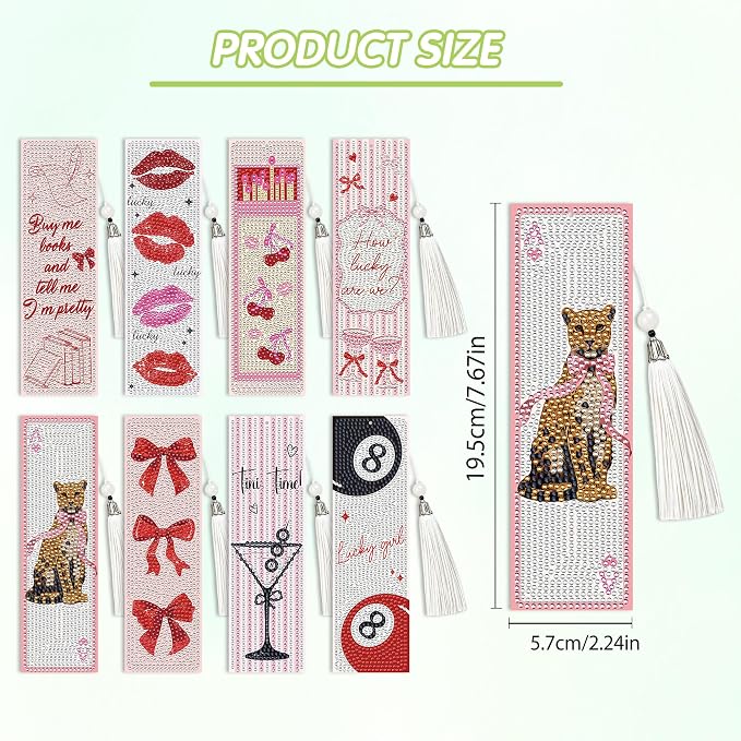 Y2K Coquette Diamond Art Bookmarks, DIY Girly Aesthetic Book Marks - Image 3