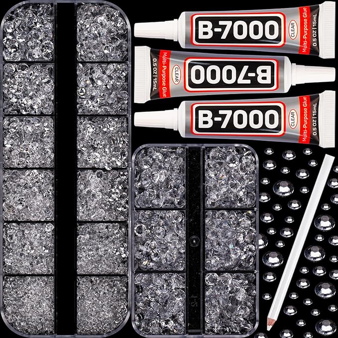 7500Pcs Transparent Clear Rhinestones Flatback by Worthofbest