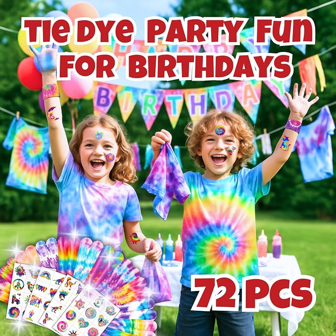 Cherisnowy 72 Pcs Tie Dye Party Favors - Image 4