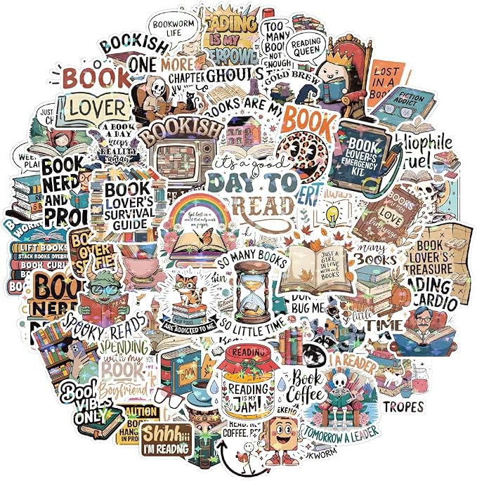 300+ PCS Book Stickers Pack for Kindle Water Bottle Laptop by JUNKJWBZ%7CPeelStickInspir