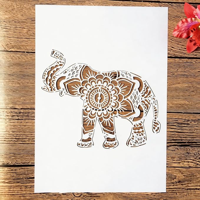 TIAMECH A4 Reusable Nose Up Elephant Stencil by TIAMECH