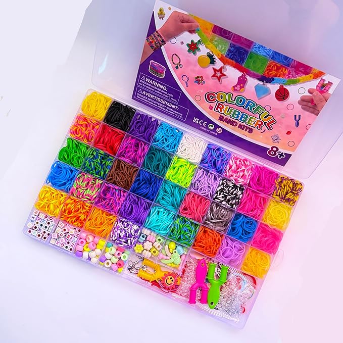 JIYAKO 4000+Rubber Band Bracelet Kit, 40 Color Loom Bracelet kit, Friendship - Image 2