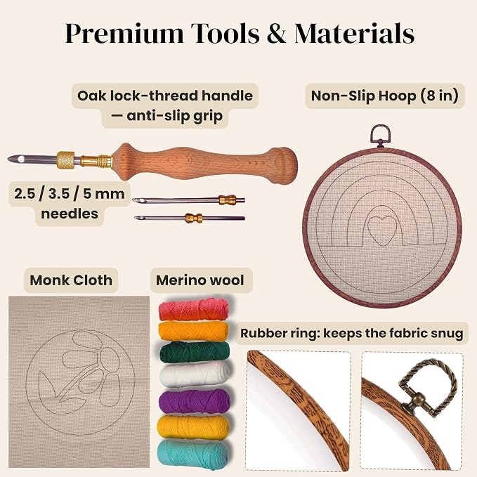 Zyrose Punch Needle Kit for Beginners & Adults, Printed Fabric, 3 - Image 6