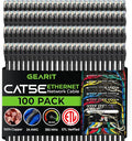 GearIT 100-Pack, Cat5e Ethernet Patch Cable 3 Feet - Snagless RJ45 Computer LAN Network Cord, Black - Compatible with 48 Port Switch POE Rackmount 48port Gigabit