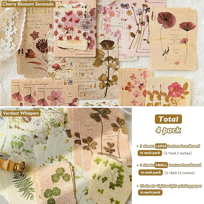 120Pcs Floral Textured Scrapbook Paper - Image 4