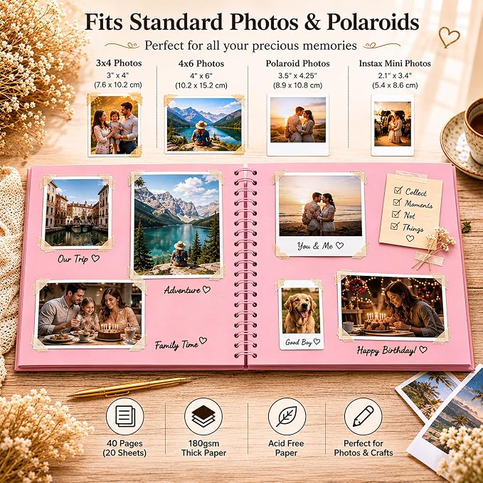 DIY Scrapbook Album 10x10 Inch 40 Pages, Hardcover Kraft Paper | Photo Book - Image 3