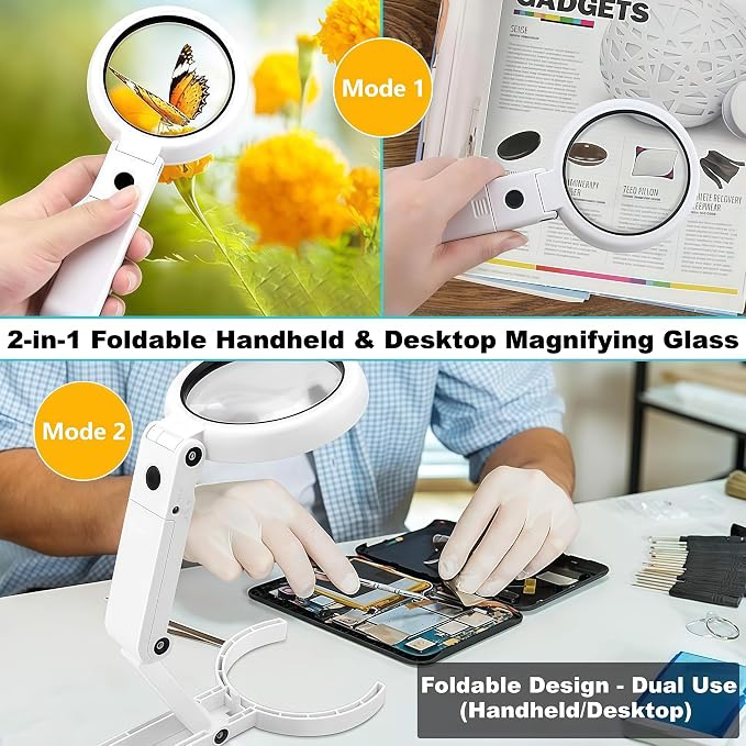 Magnifying Glass with Light and Stand, 3.55 Inch Large Lens with Lightweight - Image 7