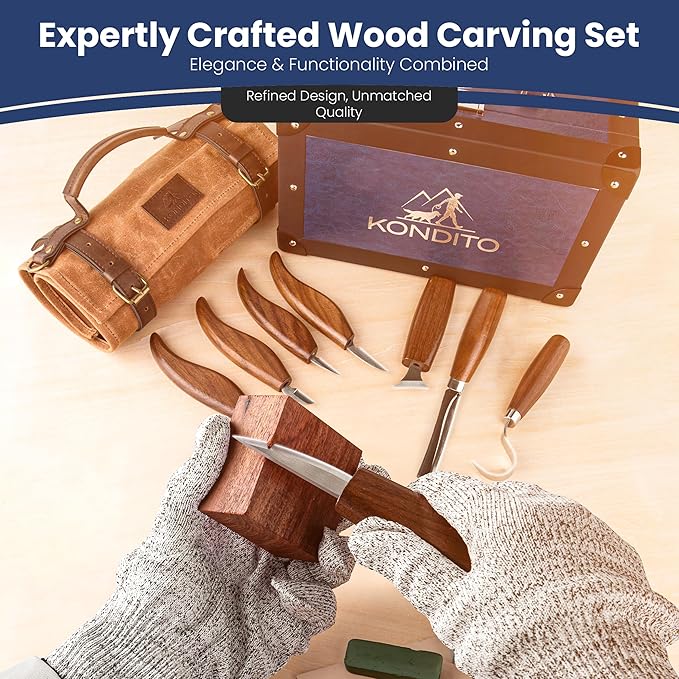 KONDITO Complete Wood Carving Kit – Premium Carving Knives Set - Image 5