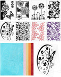 FIVEIZERO 8 Pcs Embossing Folders by FIVEIZERO