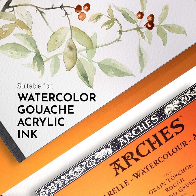 Arches Watercolor Paper Block, 3.9" x 9.8", 140 pound - Image 3