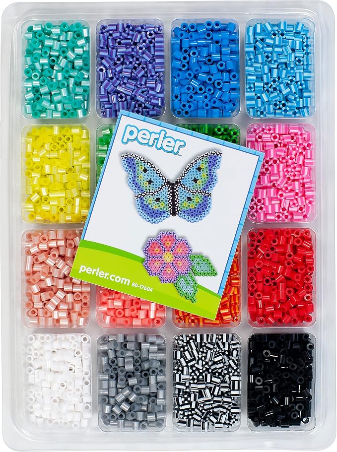 Perler Beads 80-17604 Perler Fused Bead Tray 4000/Pkg-Stripes 'n Pearls - Image 3