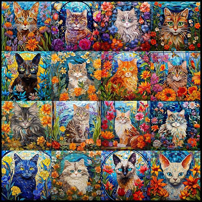 Bgraamiens Cats Mosaic Art Puzzle by Bgraamiens