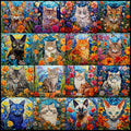 Bgraamiens Cats Mosaic Art Puzzle by Bgraamiens