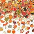 SANNIX 350pc Fall Charms, Thanksgiving Enamel Pumpkin Maple Leaf Turkey Autumn by SANNIX