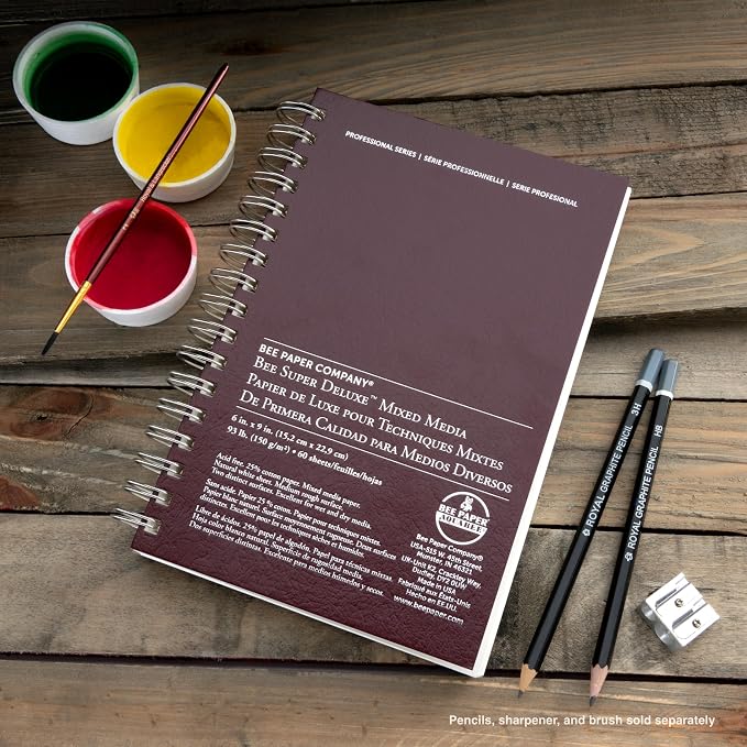 Bee Paper - 9"x 9" Super Deluxe Mixed Media Sketching Pad, 60 Sheets - Image 6